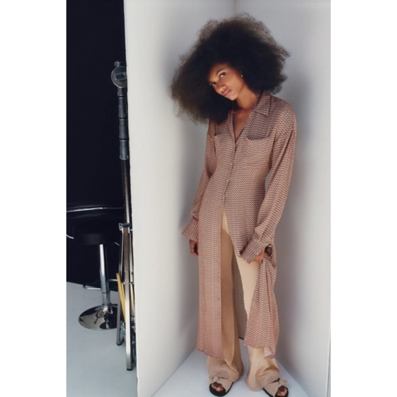 zara maxi shirt dress Zara | Dresses | Zara Silky Printed Maxi Shirt Dress